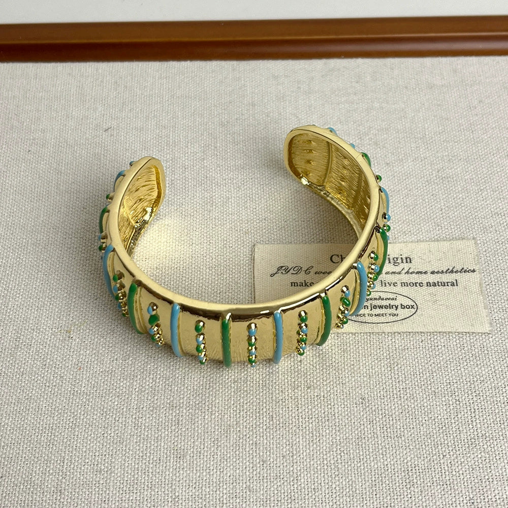 Mabry Enamel Cuff Bracelet - Blue-Green Blend [DT1ZLEBL]