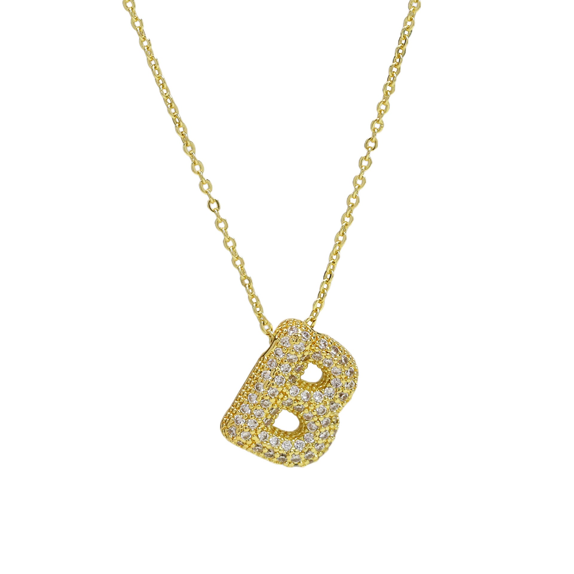 Zalia Gilded Bubble Letter Necklace - Necklace B [G158CM3L]