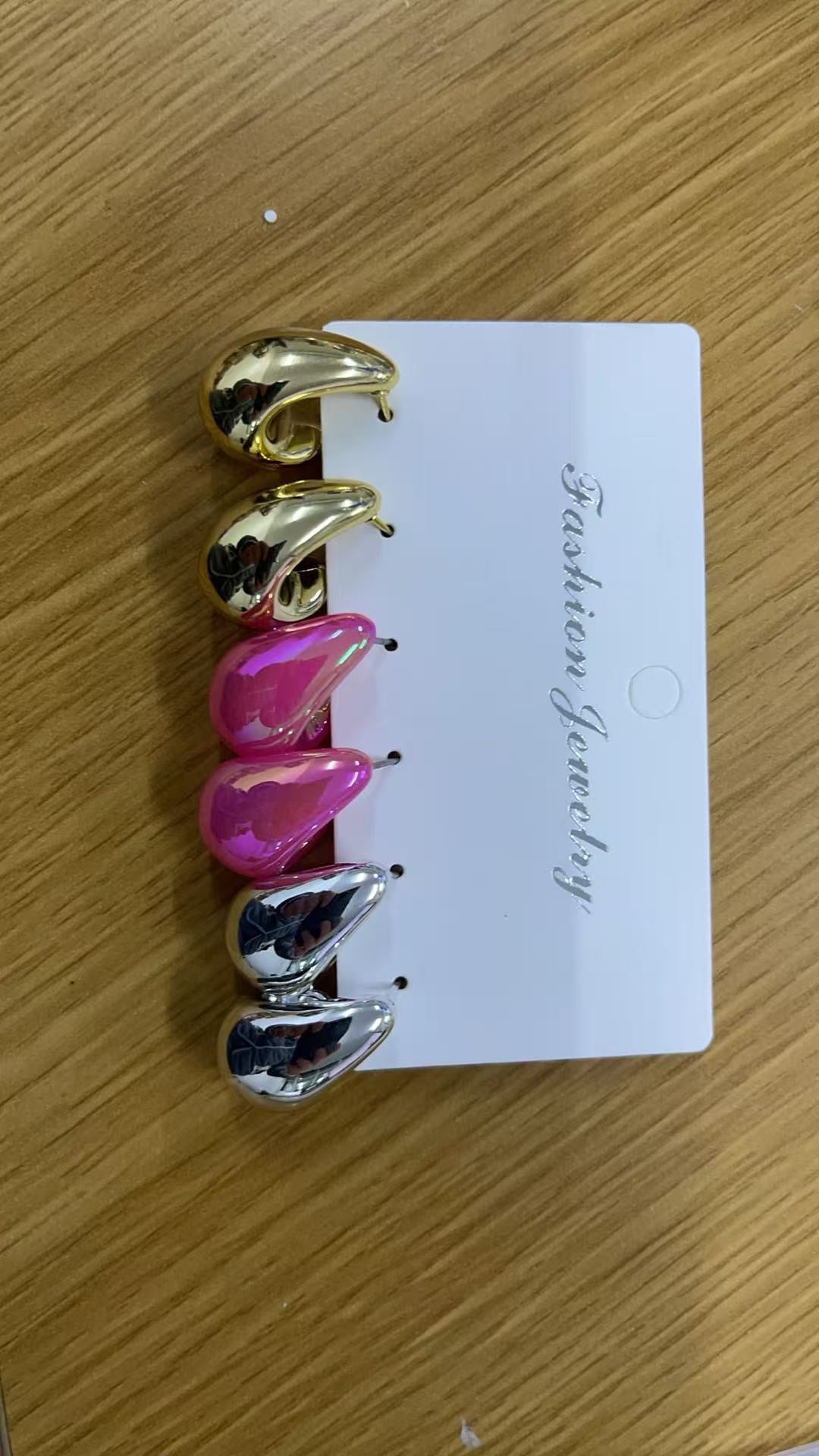 Athziri Macaron Drop Earrings - Pink, Gold & White [Z4K90C5Y]