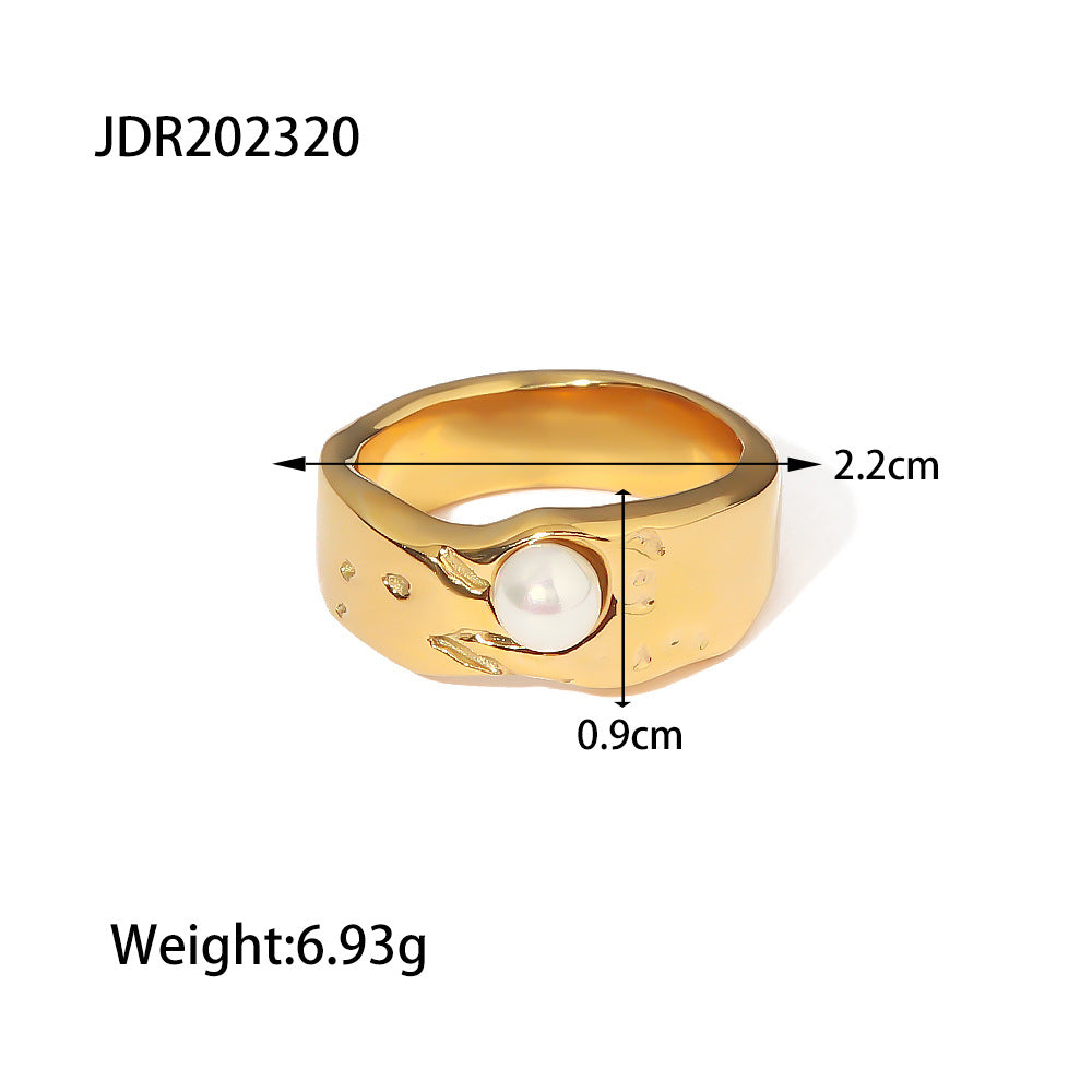 Verona Geometric Pearl Ring - JDR202320-8 [9AUVW9L8]
