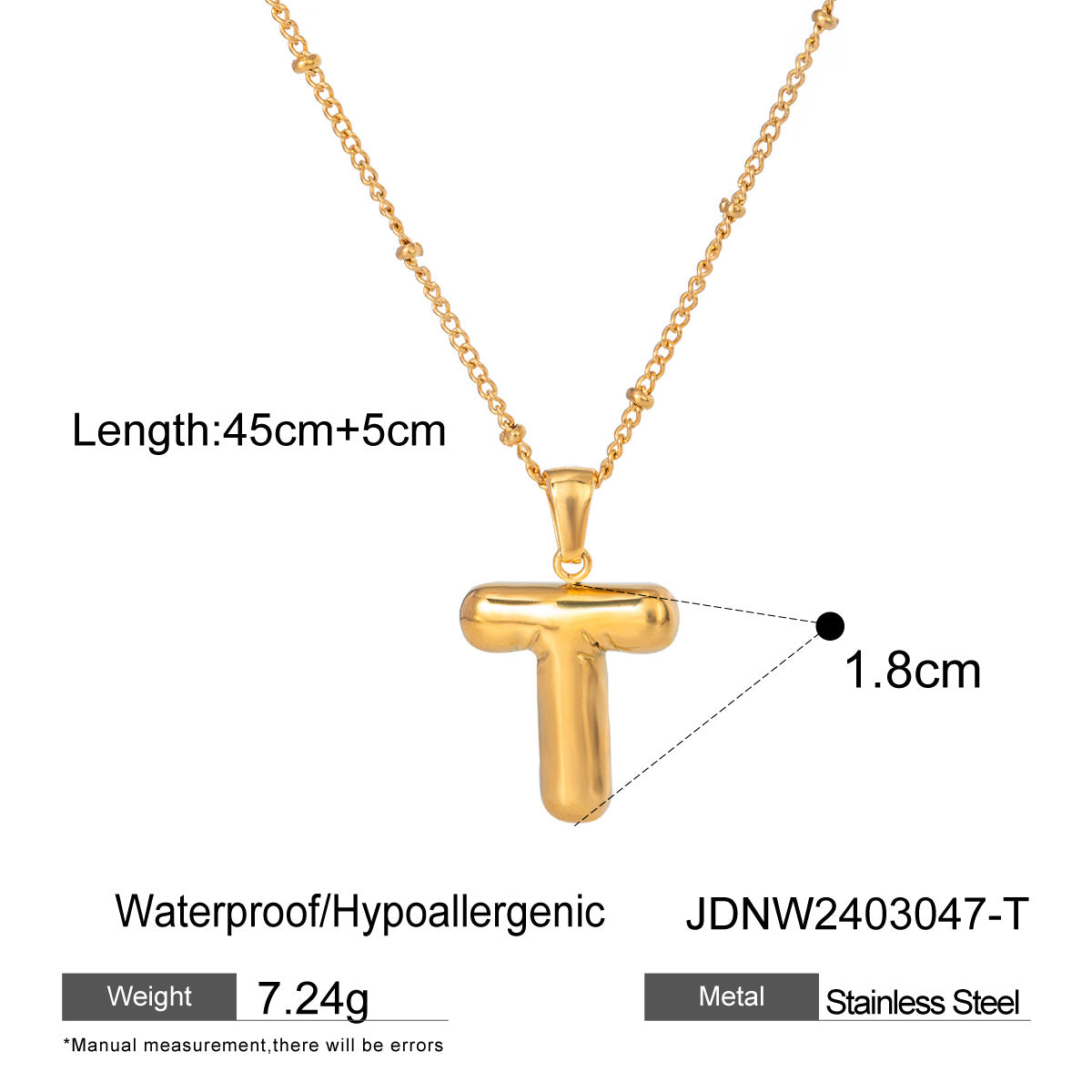Rayana Initial Letter Necklace - T [A3V7OLRX]