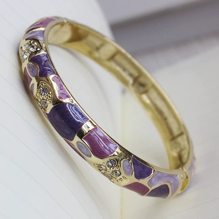 Amarachi Delicate Enamel Bracelet - Purple Geometric