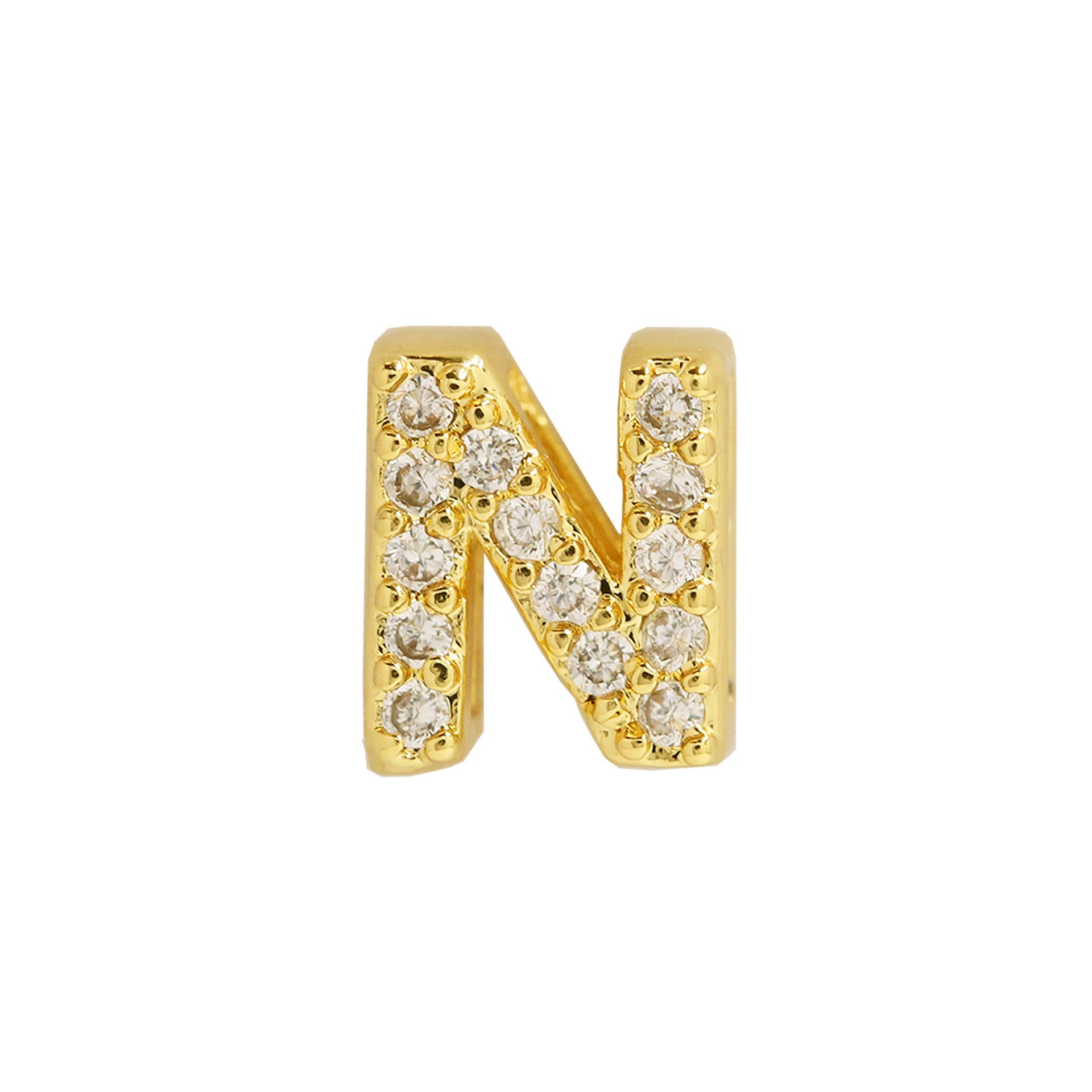 Leyna Gold Zircon Initial Necklace - N [JLSXCXS0]