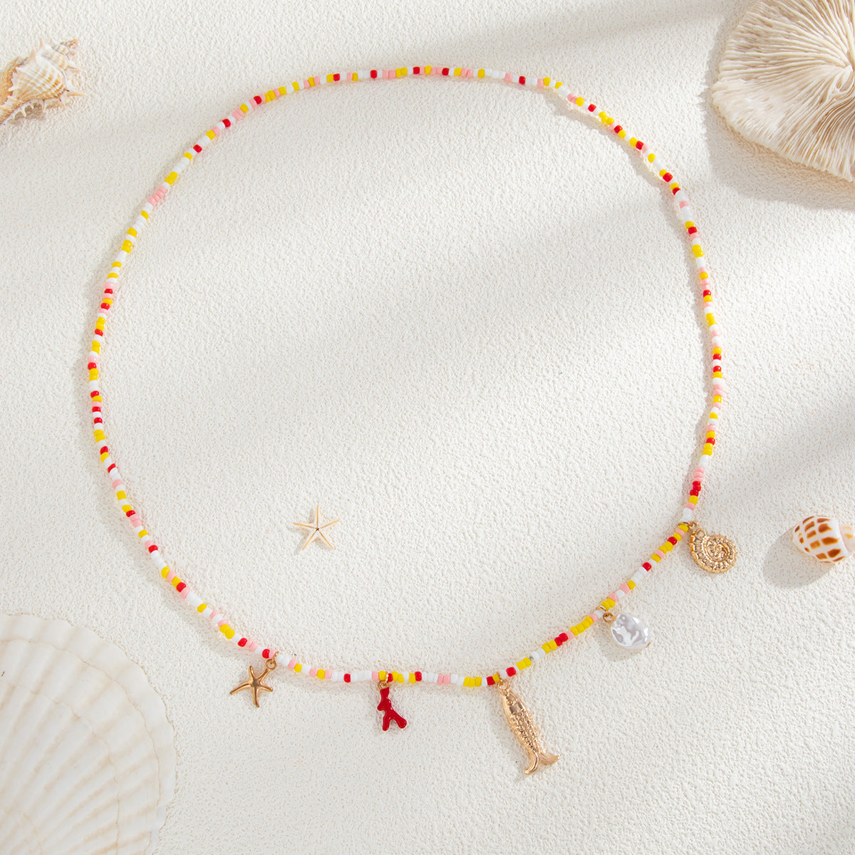 Esty Pearl Starfish Waist Chain - Multi-color Yellow [IXI08B4G]