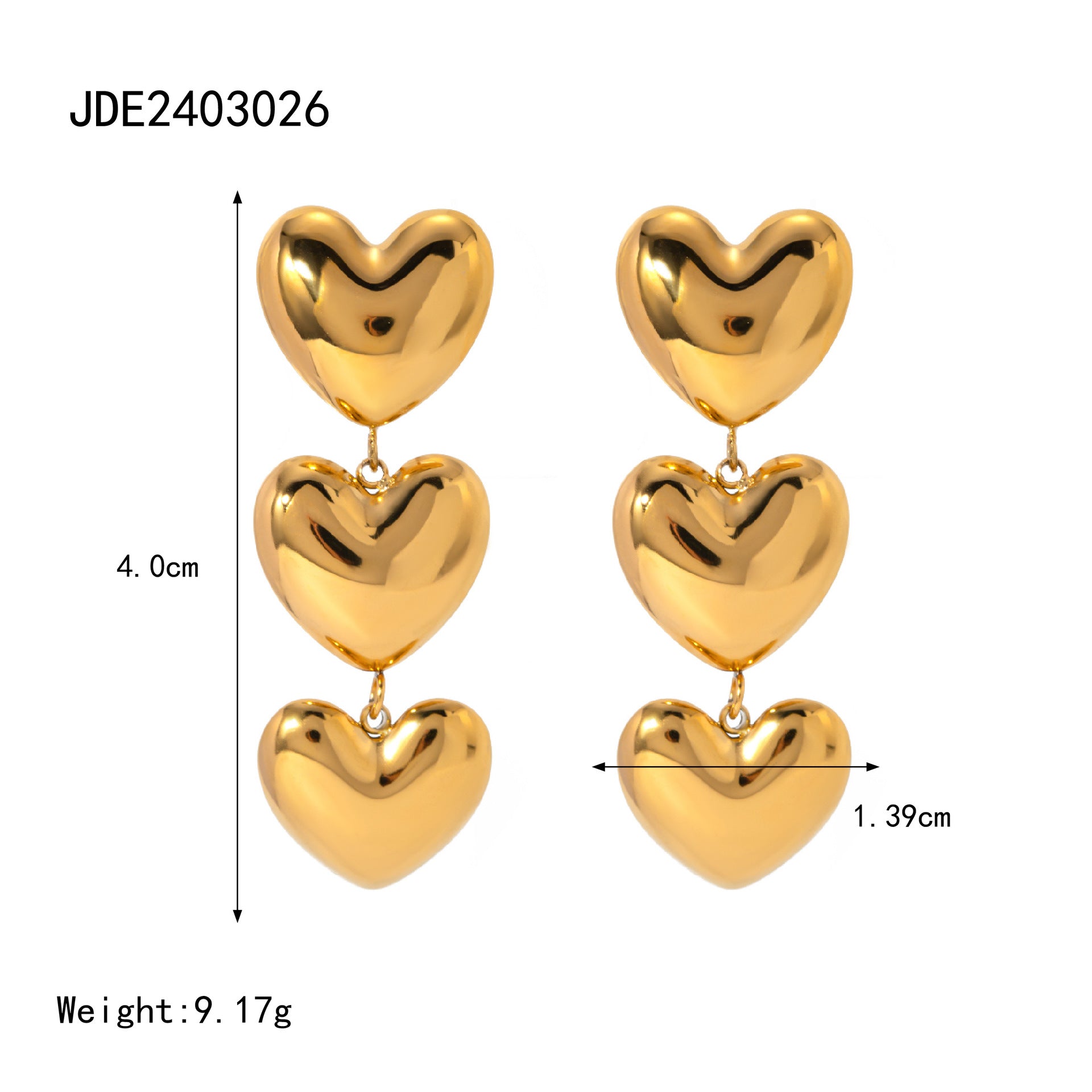 Nila Stainless Steel Heart Jewelry - JDE2403026 [SE80YKEF]