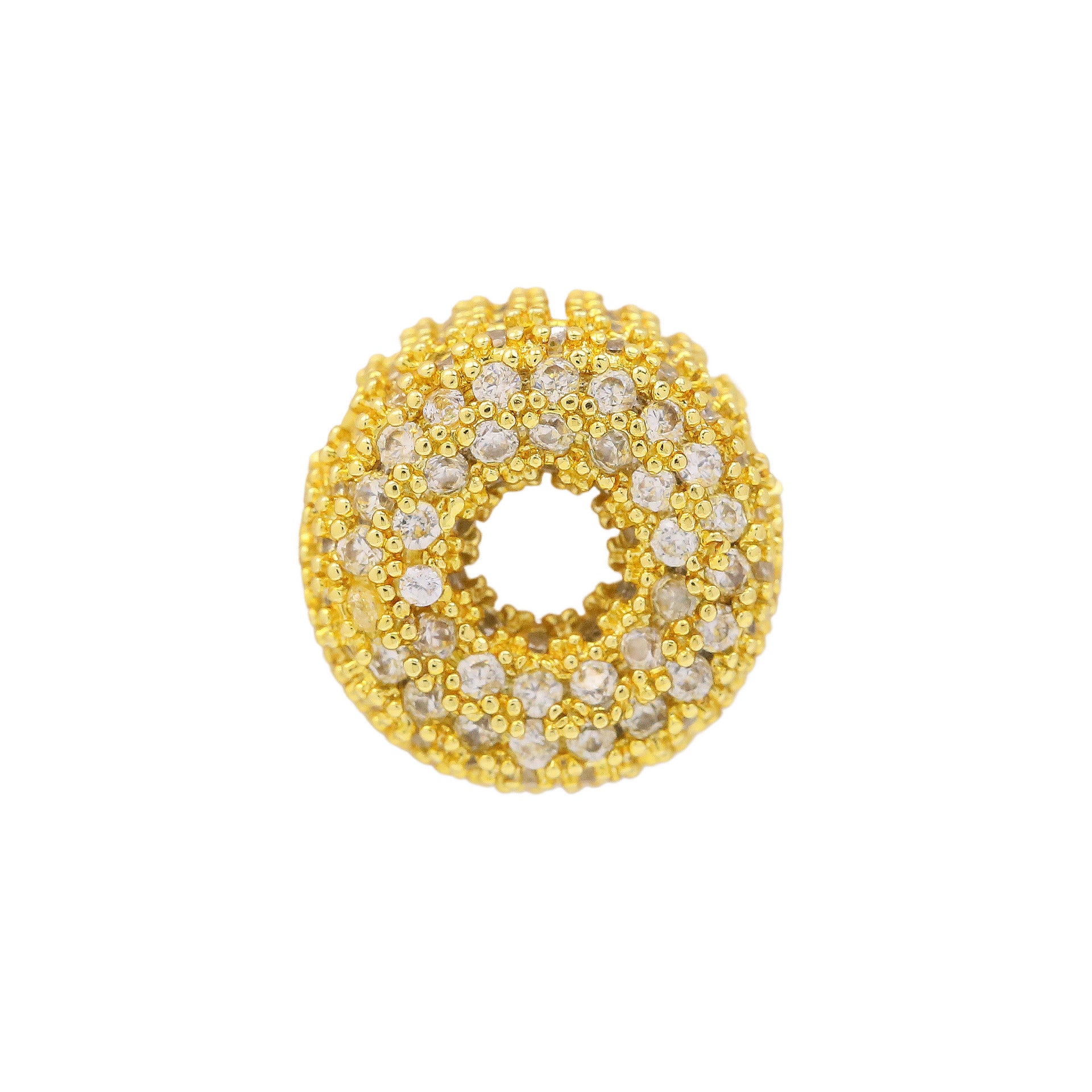 Jehlani Zircon Bubble Letter Necklace - Gold O Pendant [6HP40RCS]