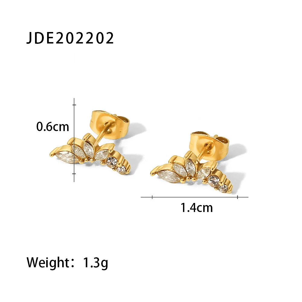 Faiga Zircon Flower Stud Earrings - JDE202202