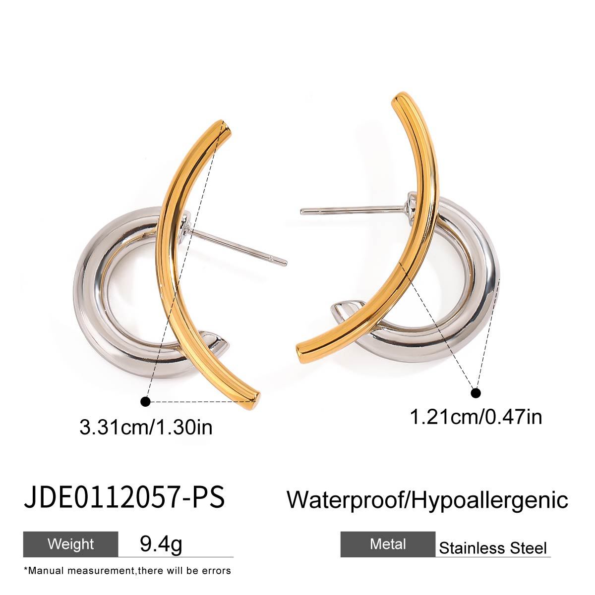 Kollins Double C Crystal Earrings - JDE0112057-PS [W3PH6ZQO]