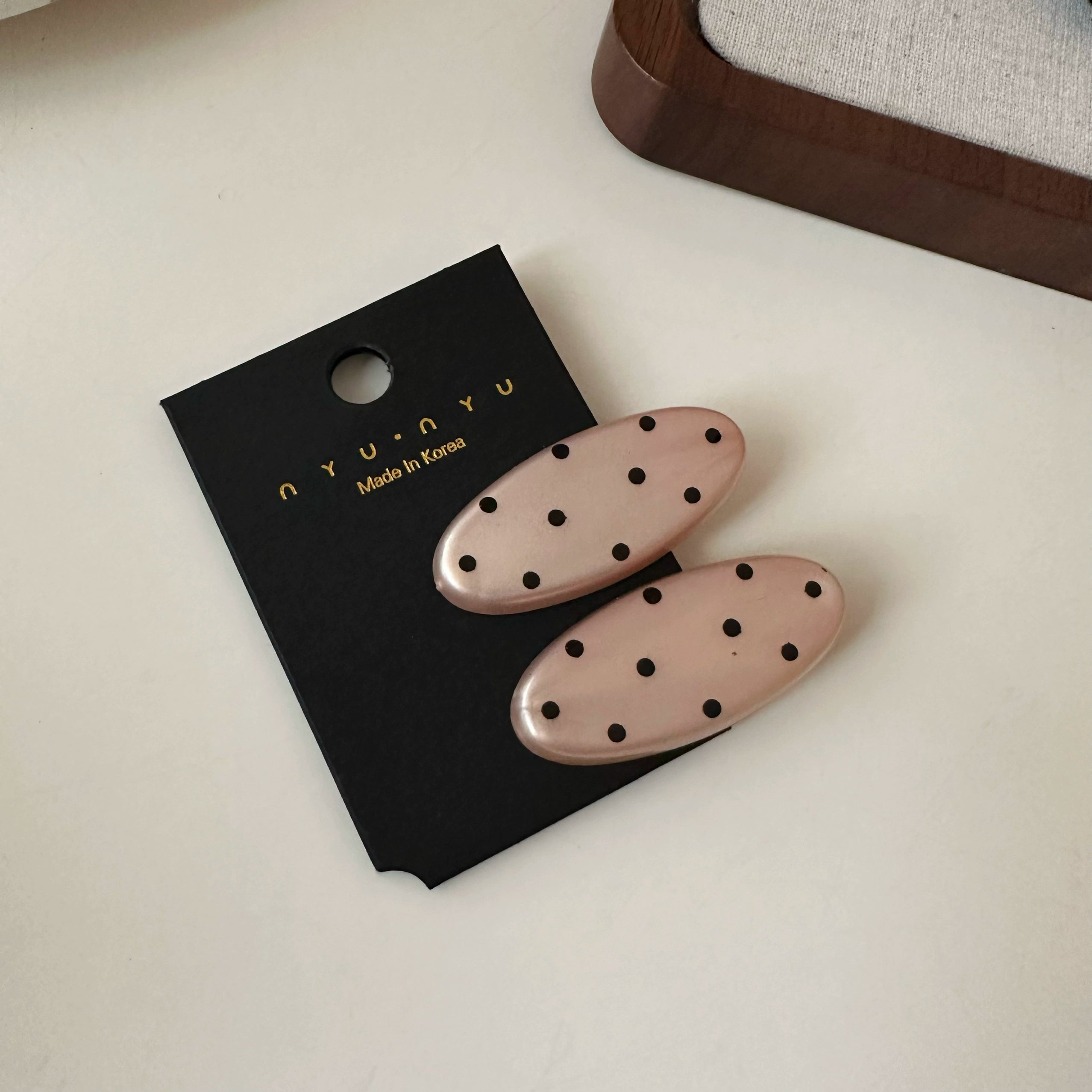 Aditi Polka Dot Hair Clip - Pink (Pair) [OKUL1AI1]