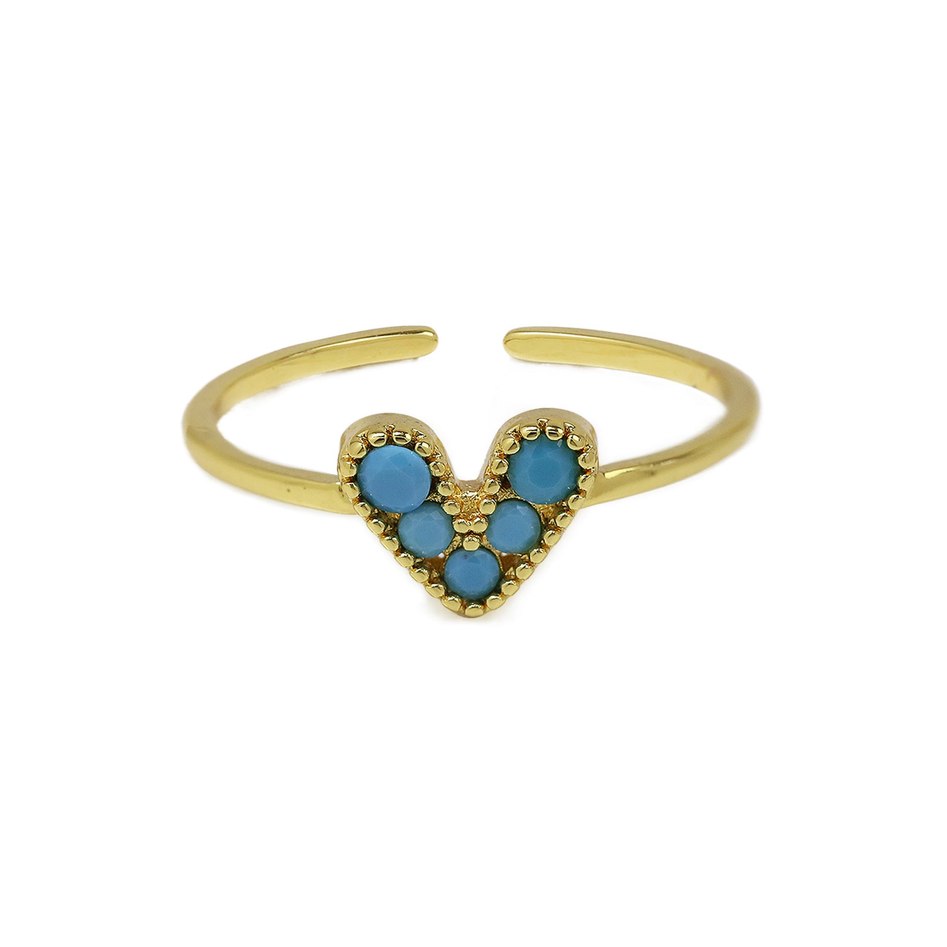 Maloni Zircon Heart Ring - Turquoise [JF0G2VSN]