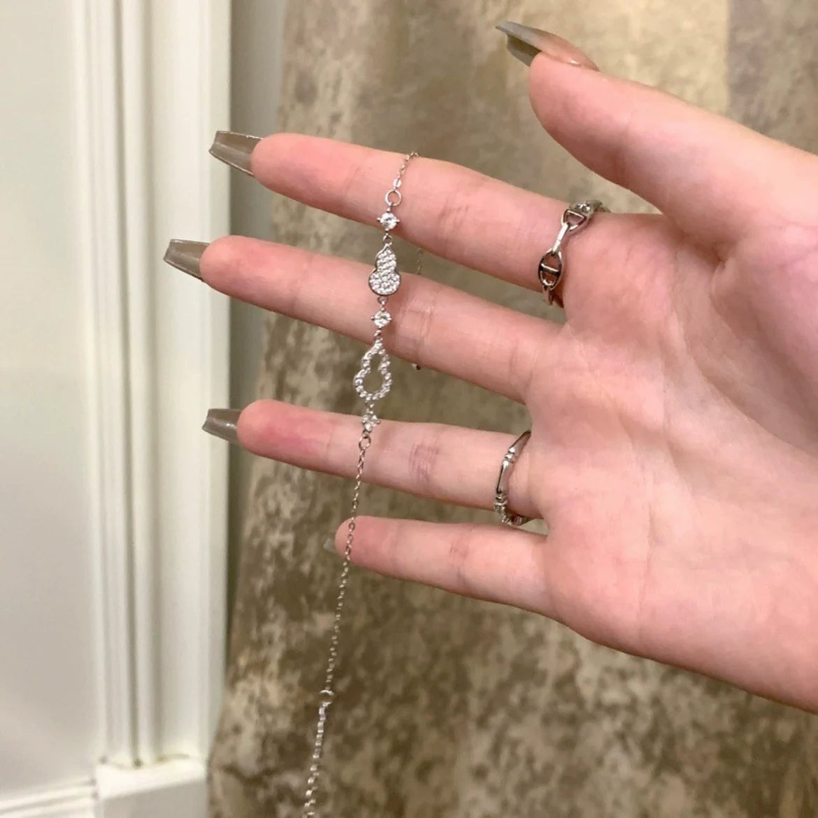 Joella PavŽ Gourd Bracelet - White Gold Plated Gourd Bracelet