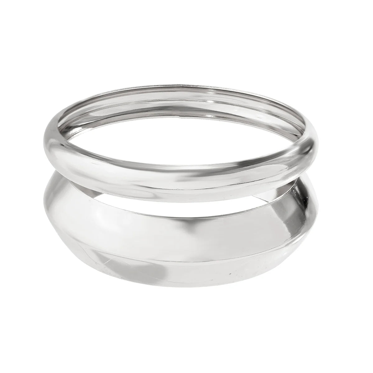 Yaritza Sleek Bangle Set - 2-piece Set Silver