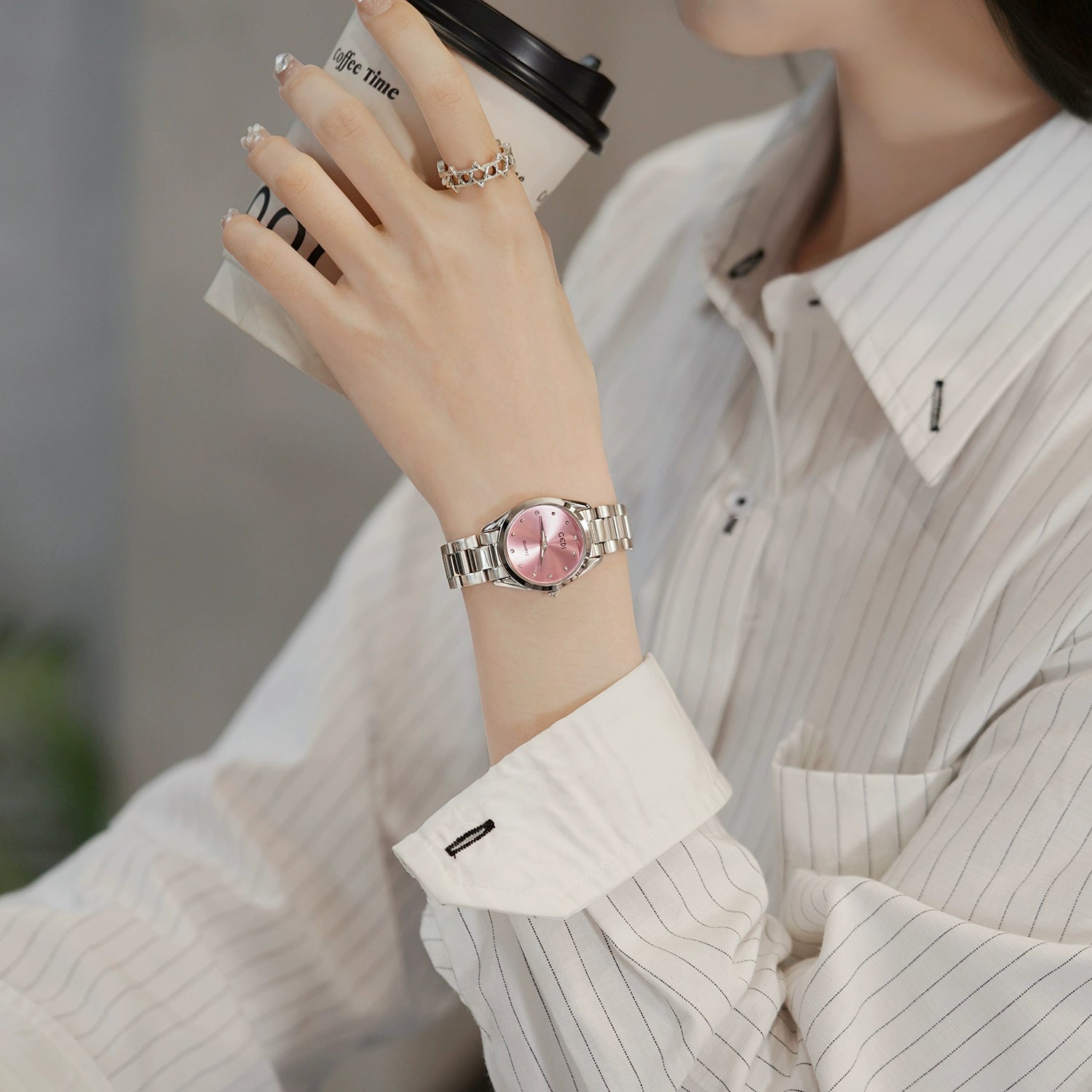 Madigan Elegant Steel Watch - Light Elegant Pink [UVHW8XQX]