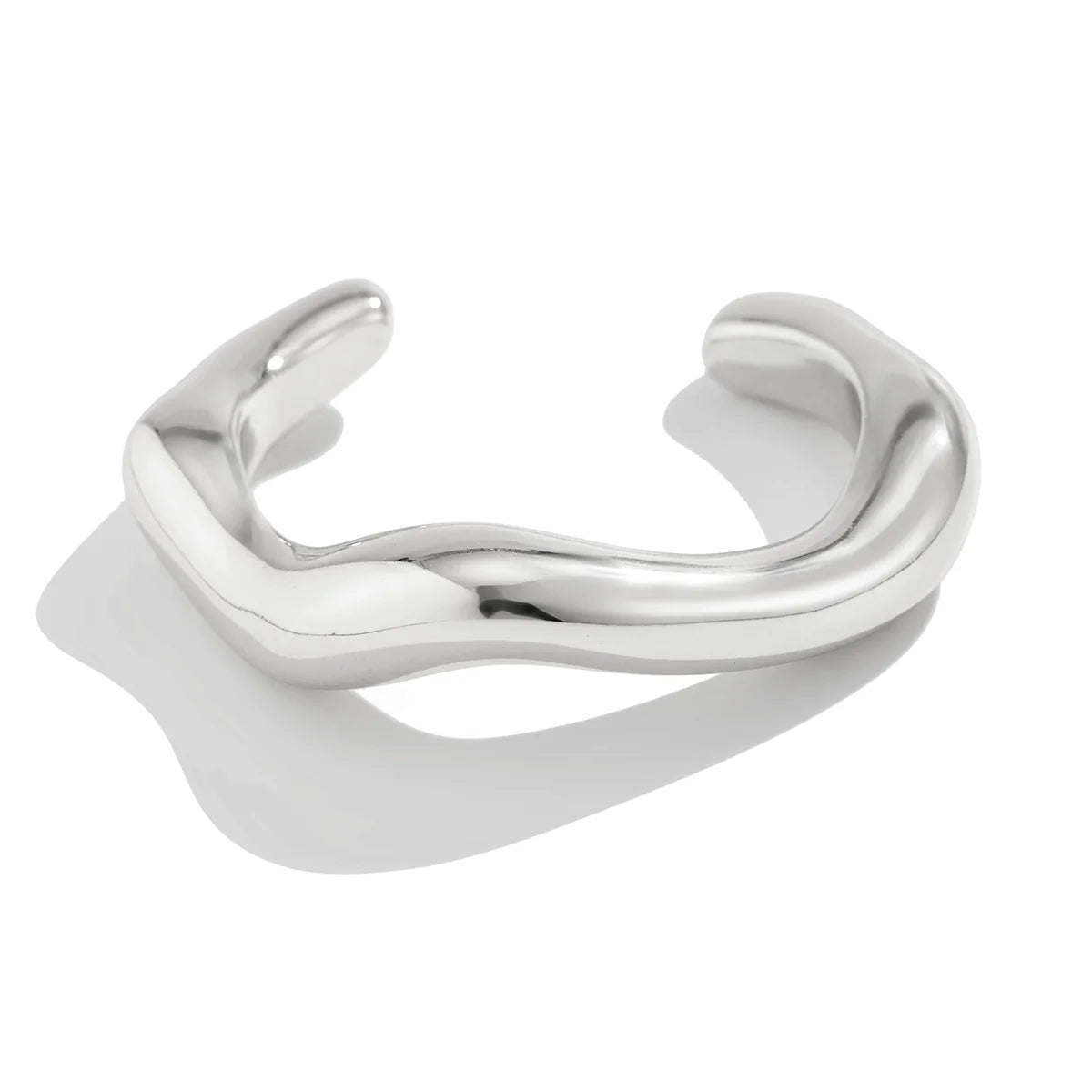 Cedar Irregular Arc Bangle - Silver
