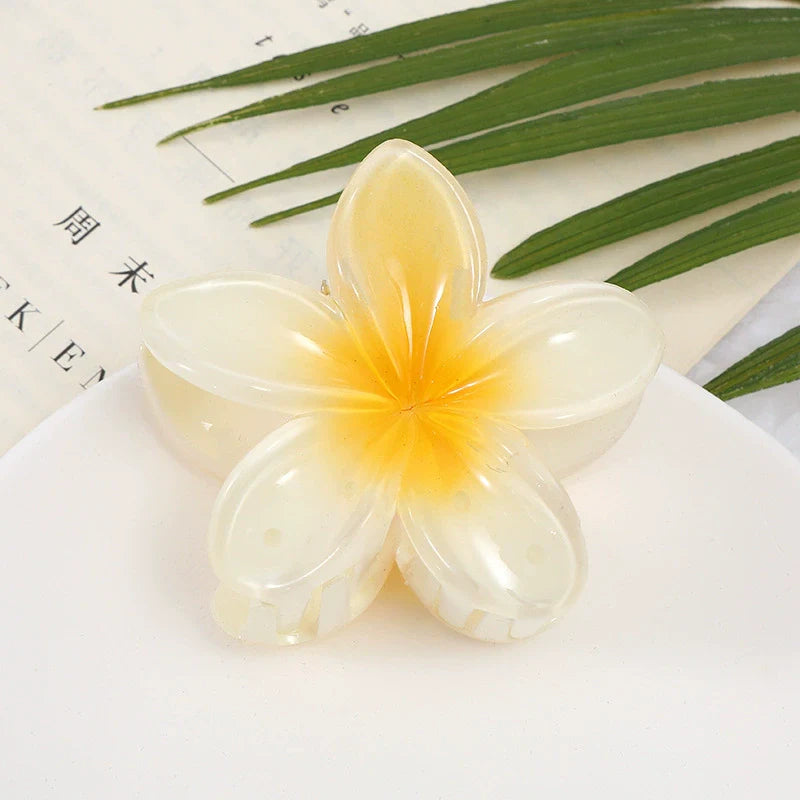 Myanna Gradient Floral Claw Clip - Yellow