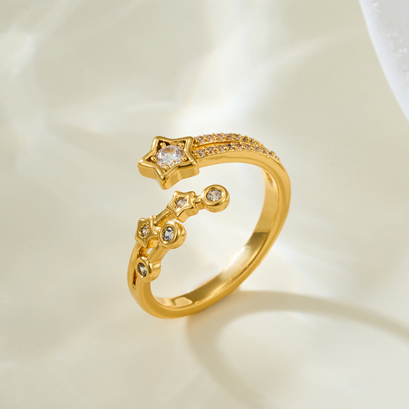 Sahana Star Zircon Ring - Silver Tone [MDSNEX39]