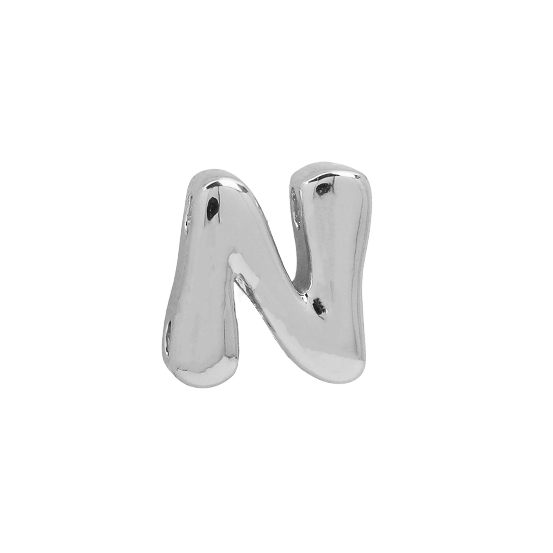 Jamyah Custom Initial Jewelry - Silver N (Pendant Only) [4OW4G7UW]