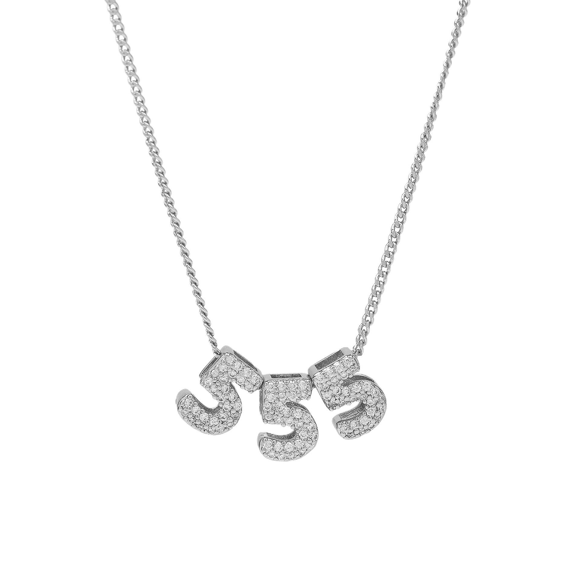 Christie Angel Number Pendant Necklace - 555 Silver [63KLLSB1]