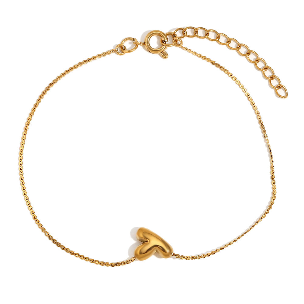 Ilah Bubble Letter Chain Bracelet - Bubble Letter Y - Gold [F8MNEIW6]