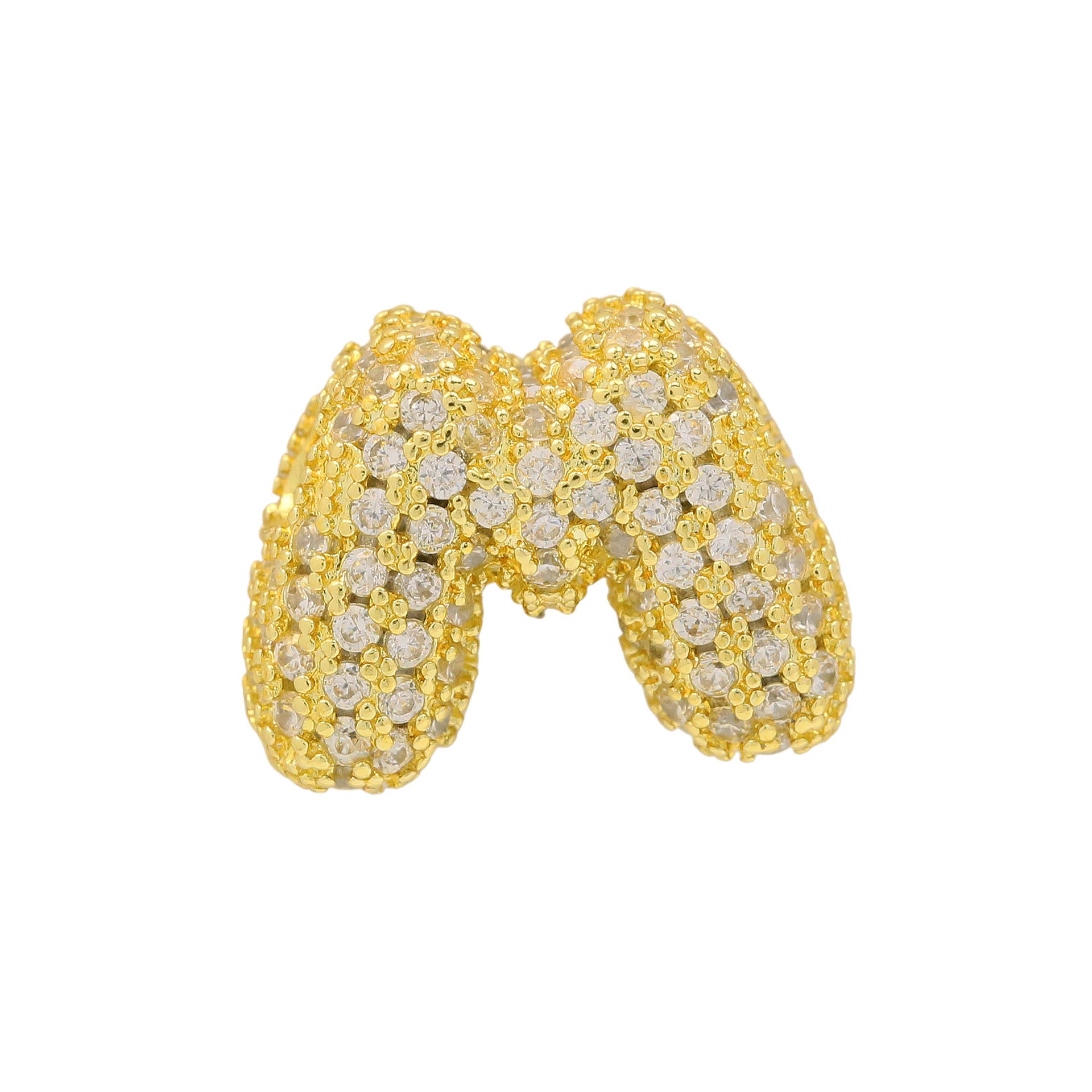 Jehlani Zircon Bubble Letter Necklace - Gold M Pendant [CPEM1RVC]