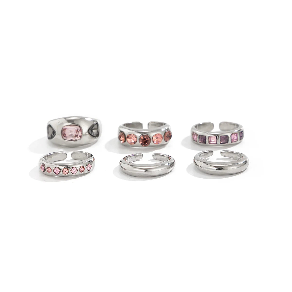 Emri Dainty Silver Ring Set - Silver