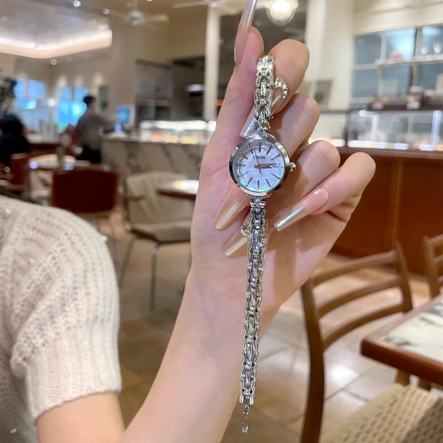 Alyvia Petite Link Watch - Mercury Silver