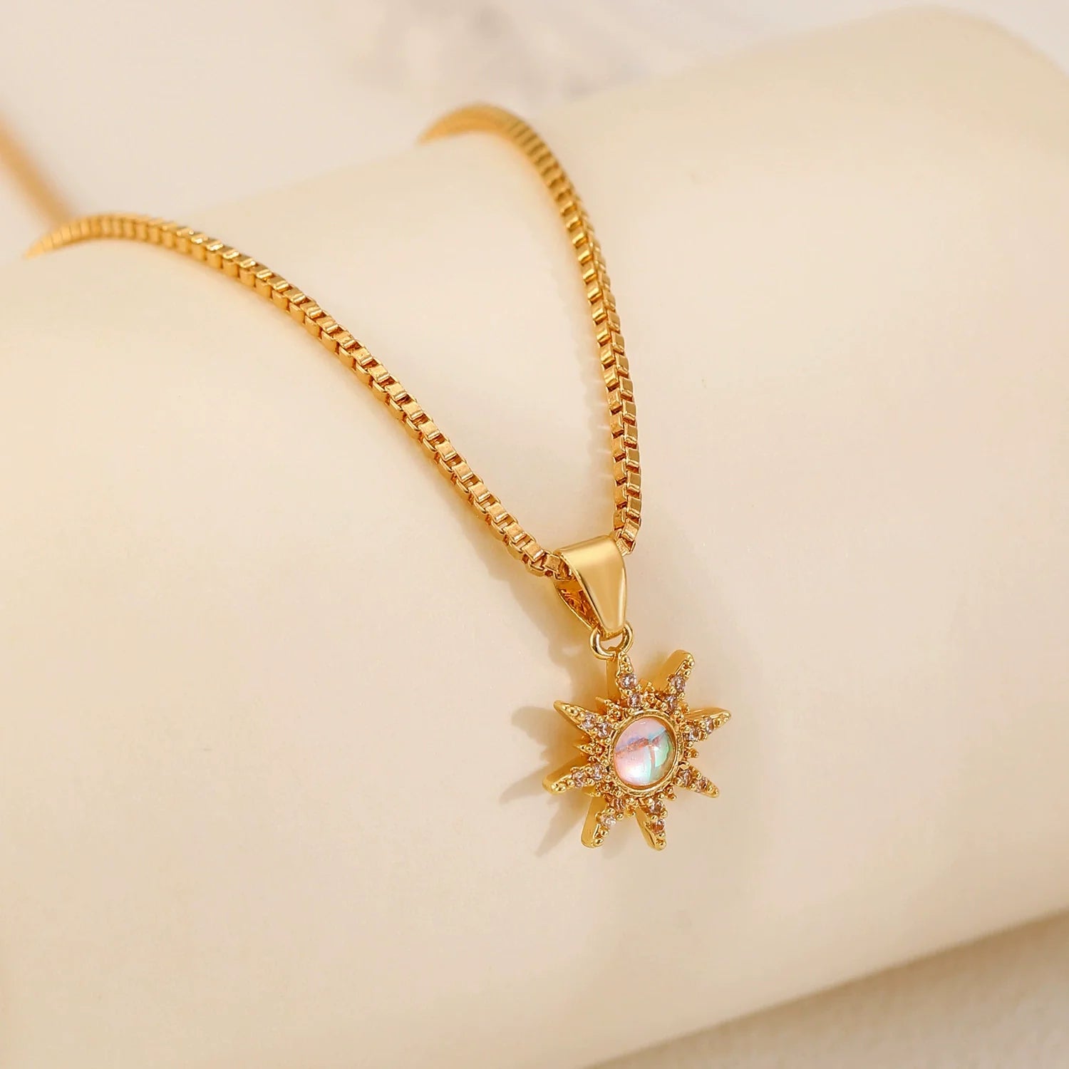 Lesly Celestial Charm Jewelry - KC Gold Sun Necklace (Single - Style 2)