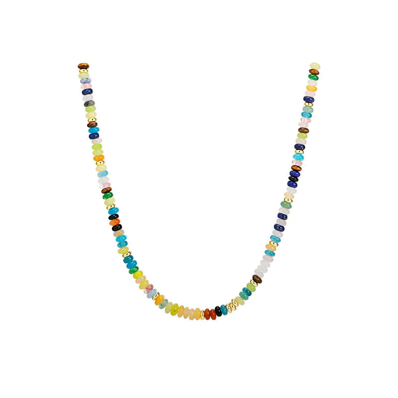 Gracy Rainbow Beaded Necklace - Rainbow Guardian Beaded Necklace