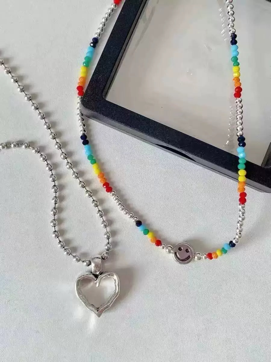 Hudson Rainbow Beaded Necklace - Smiling Face Set