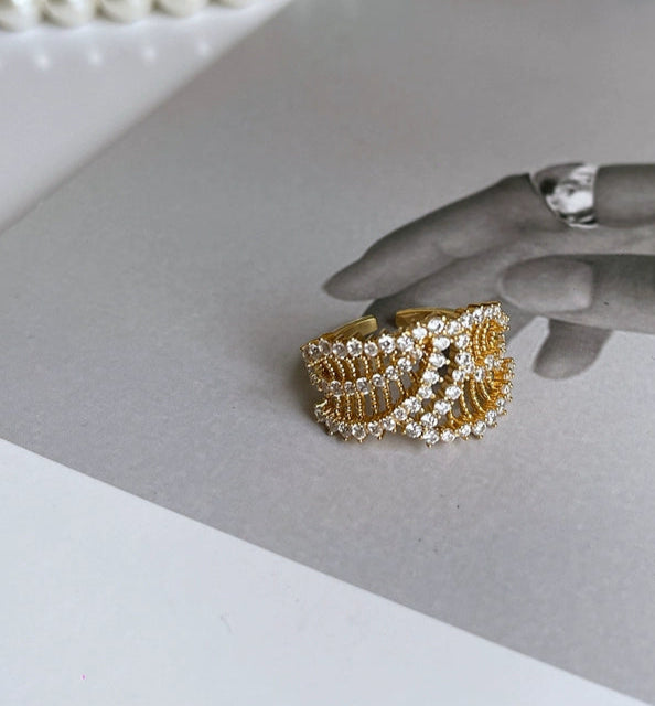 Kinsley Baroque Zircon Open Ring - Style One [65S3HONV]