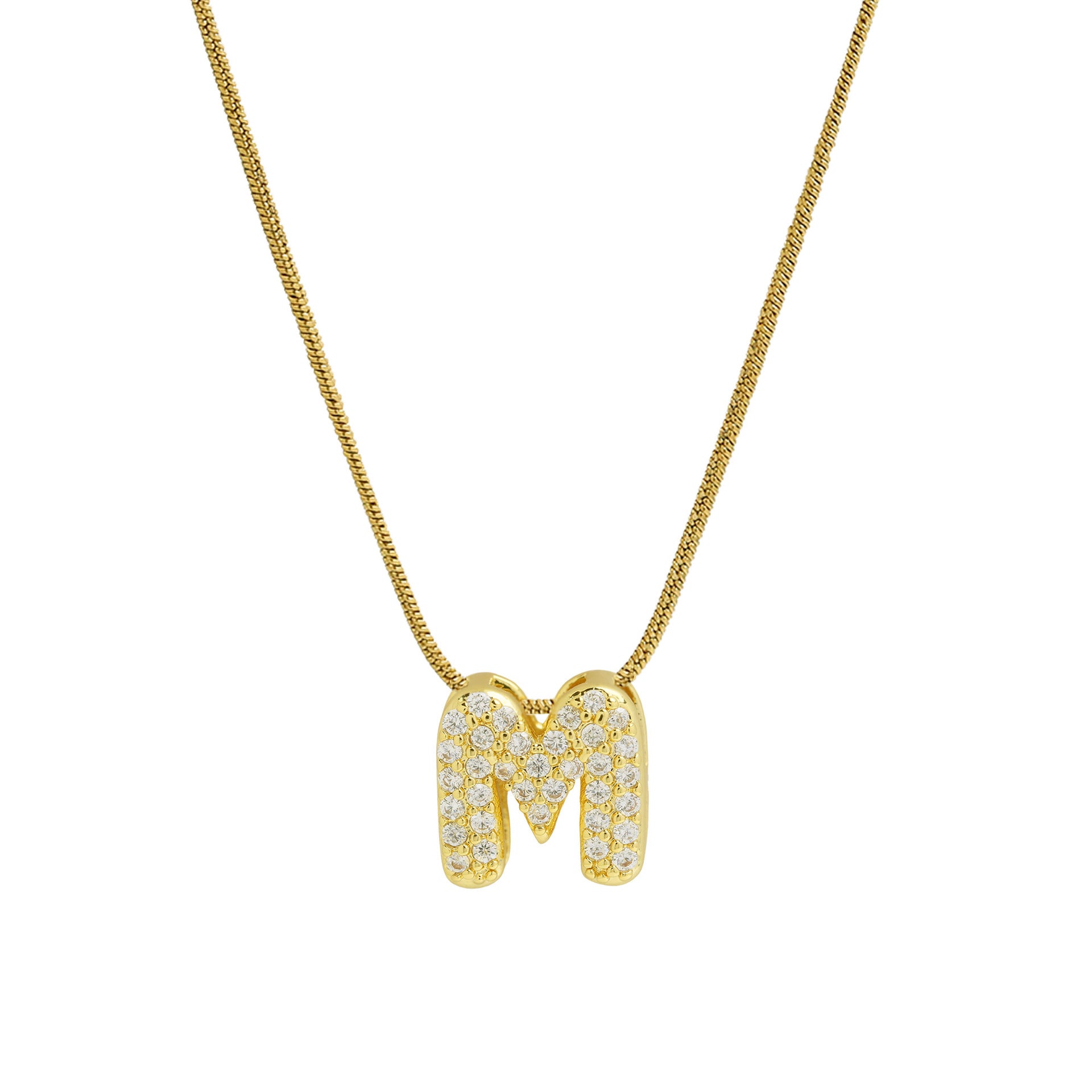 Deborah Initial Snake Necklace - Gold-tone M Initial [PFRD82HX]