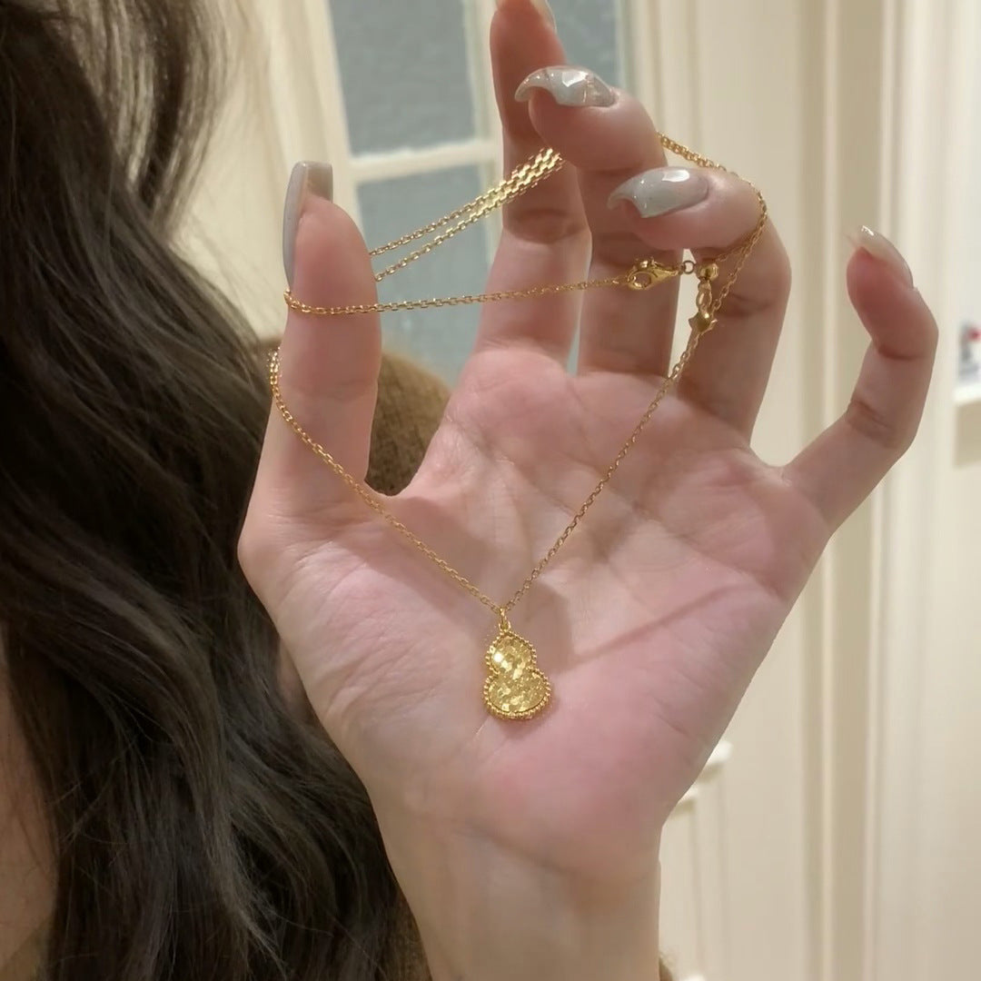 Maple Crushed Ice Gourd Pendant - Gold Crushed Ice Gourd Pendant (No Chain) [SO20OLE5]