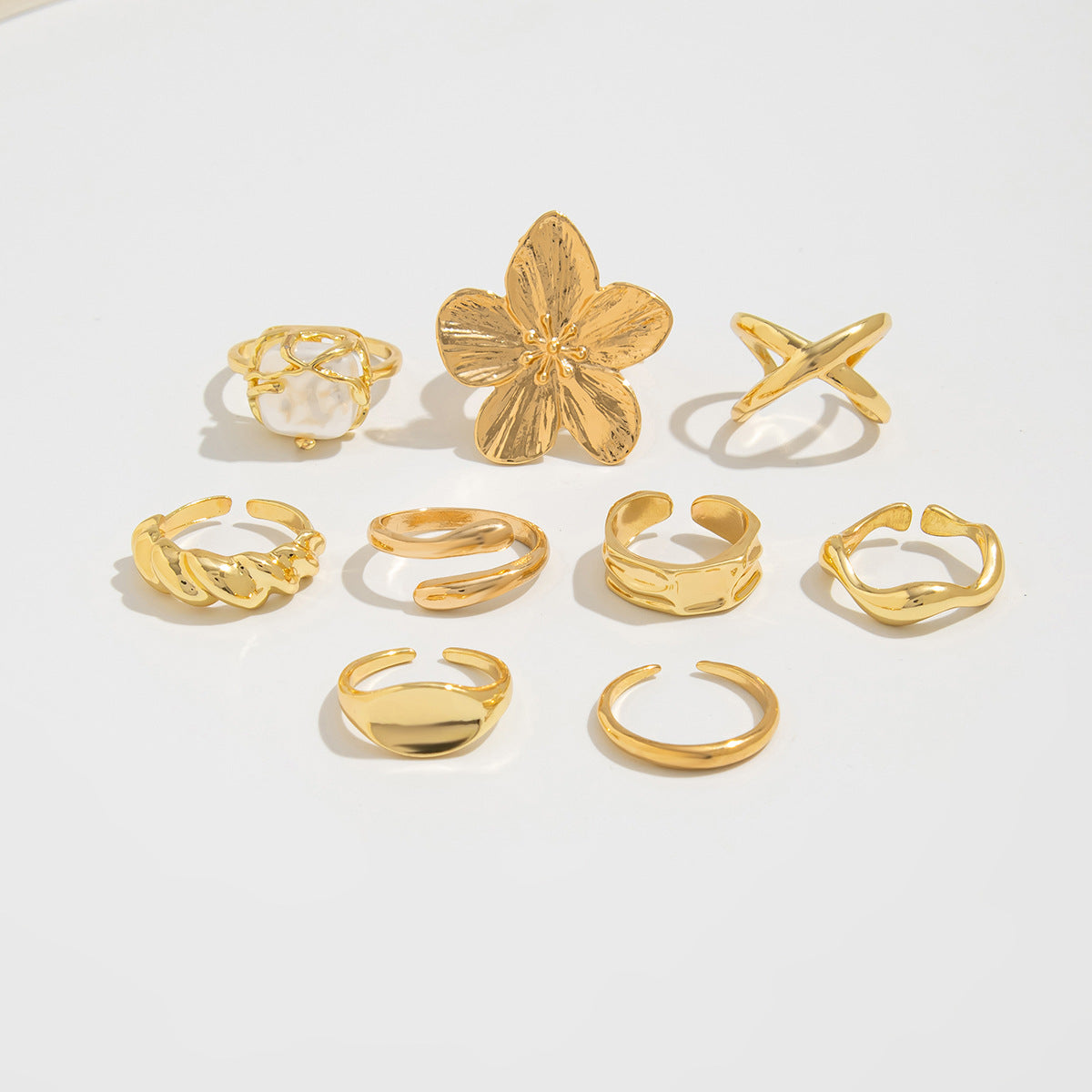 Annalicia Geometric Pearl Ring - Style 6132 - Light Gold [LYK5SYBV]