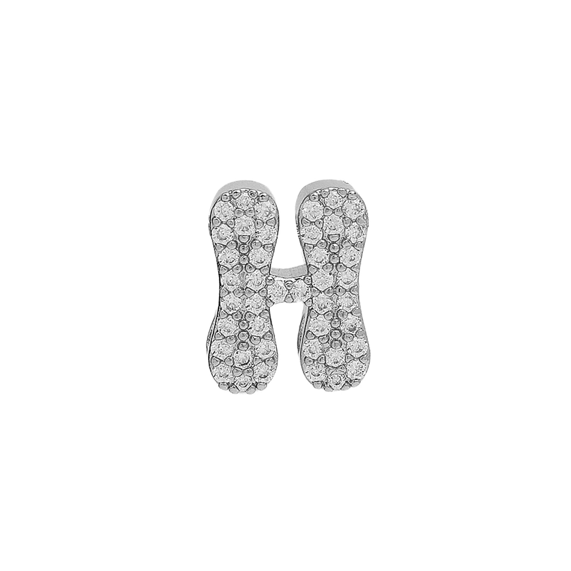 Abella Dainty Initial Jewelry - Silver H Initial Pendant [IAT35D85]