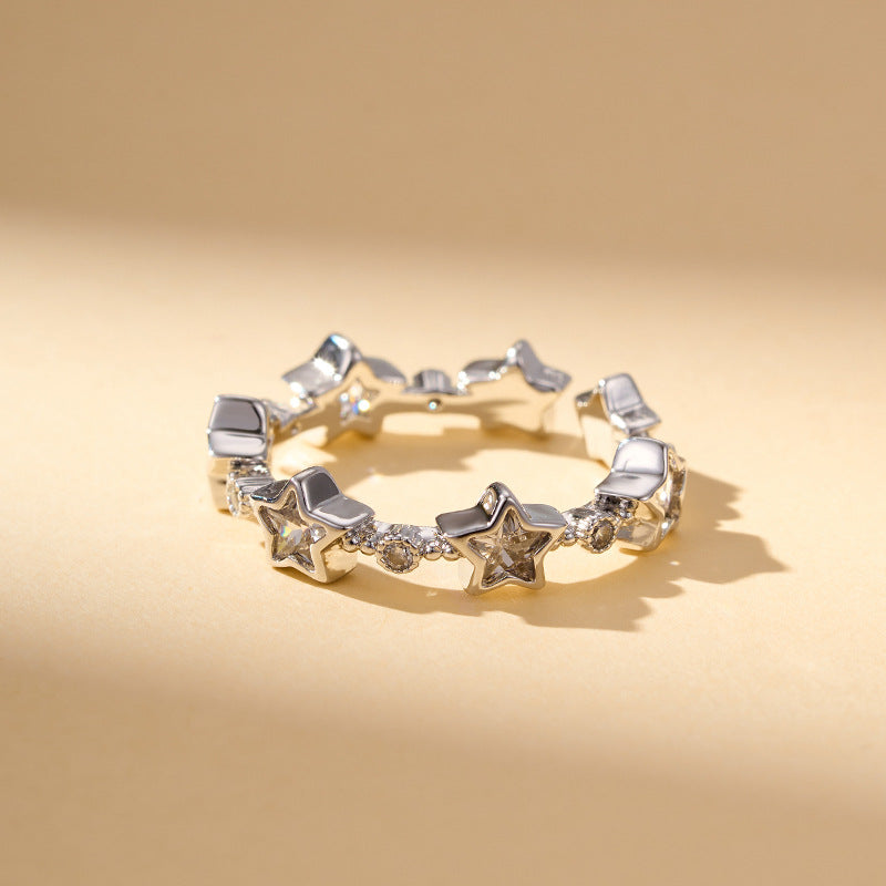 Ameerah Paved Star Ring - Gold Tone [89ADQQ36]