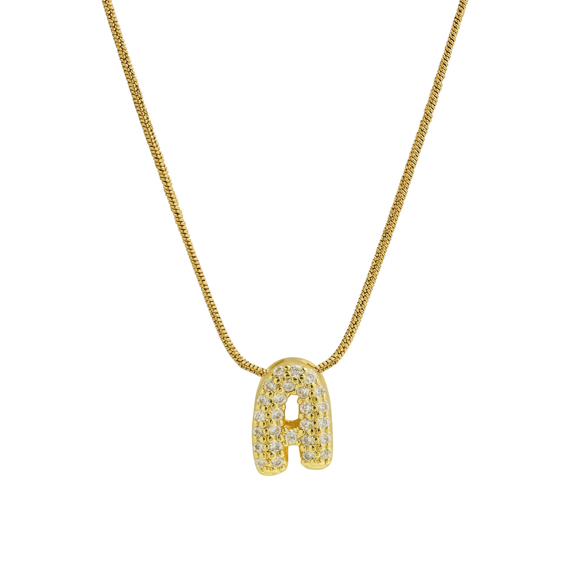 Deborah Initial Snake Necklace - Gold-tone A Initial [4NSM4VYZ]