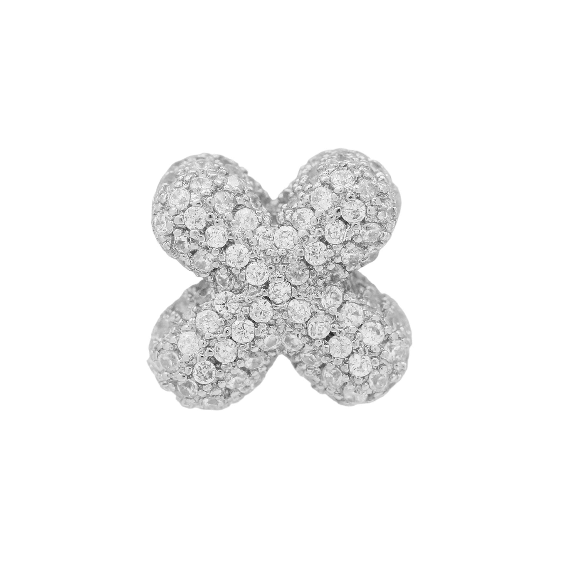 Jehlani Zircon Bubble Letter Necklace - Silver X Pendant [Q4W7AZOO]