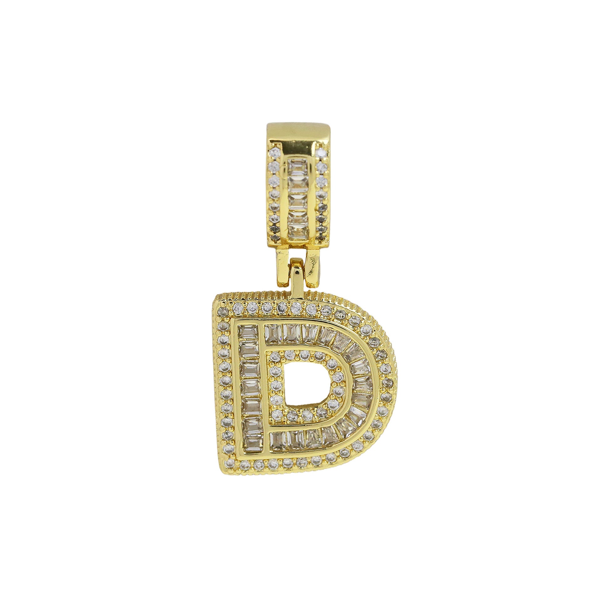 Maida Gold Letter Pendant Necklace - Gold Pendant D [62YTS0L3]