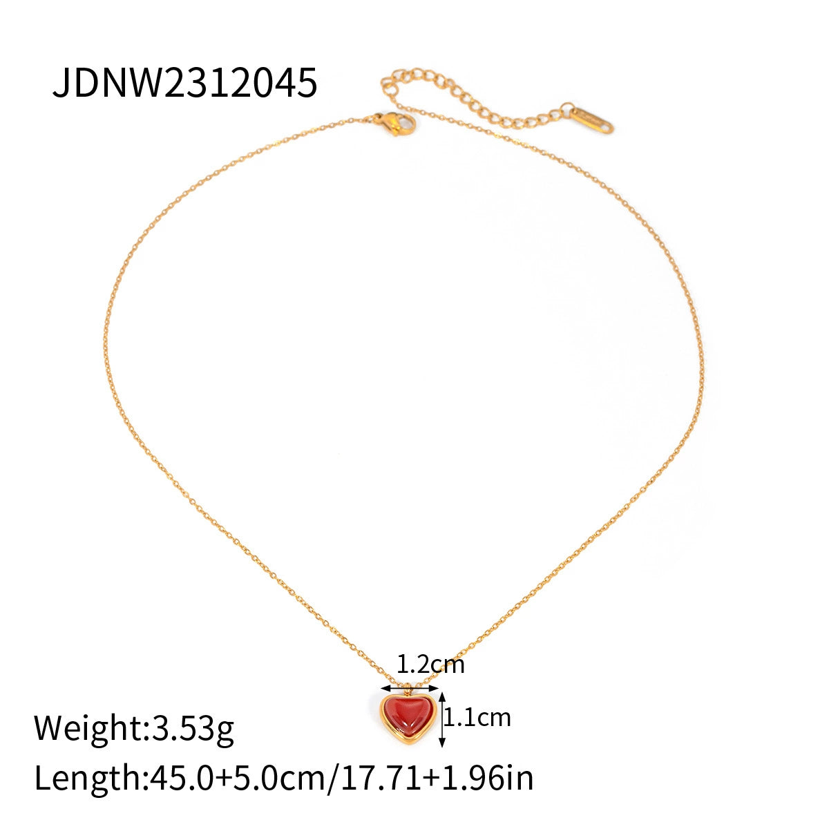 Alysson Red Agate Heart Jewelry Set - JDNW2312045 [H9HWS2UX]