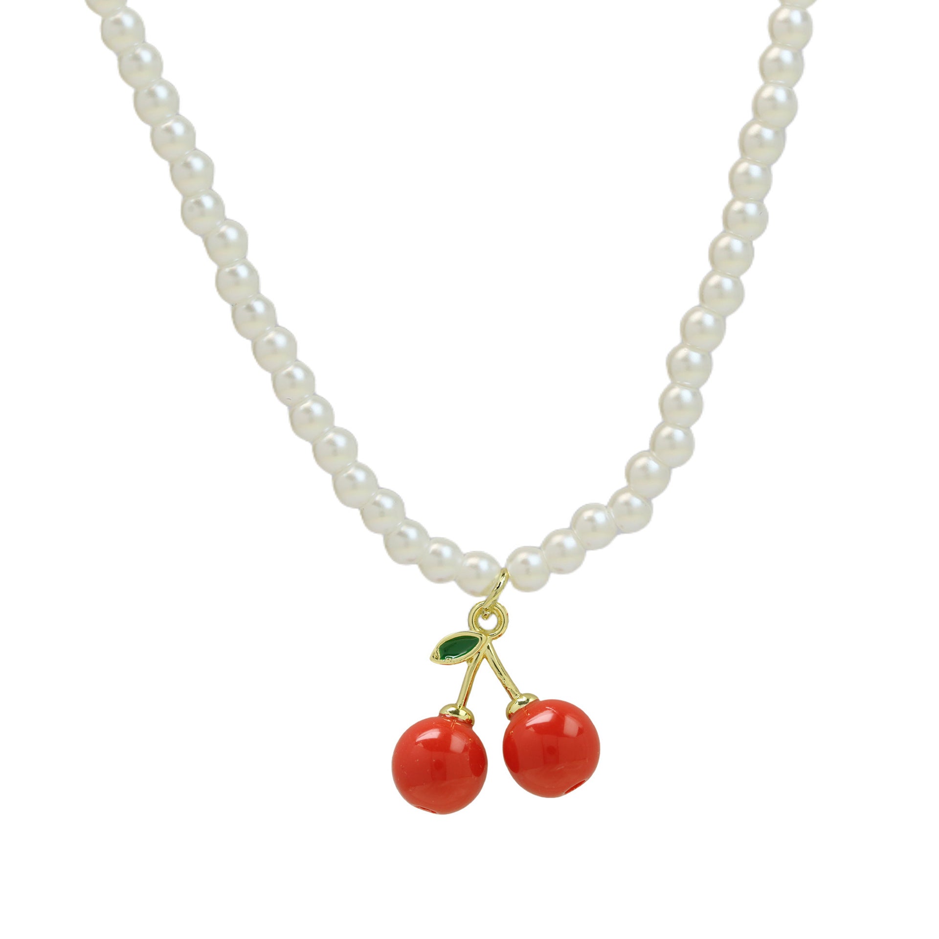 Alana Enamel Fruit Pendant Necklace - Kiwi Slice [ZCGPCFNI]