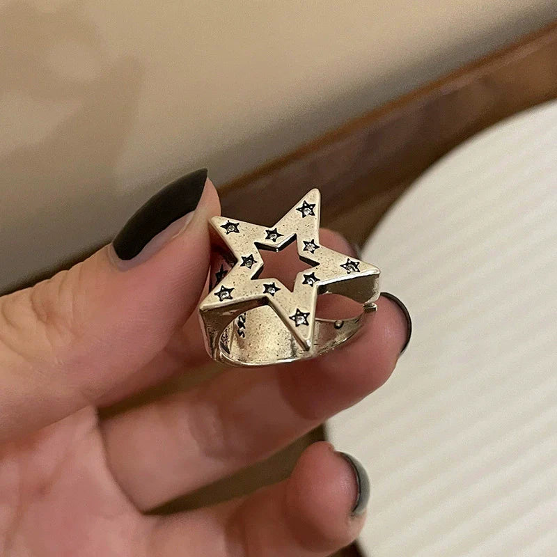 Yoselin Celestial Star Rings - Hollow Star Ring