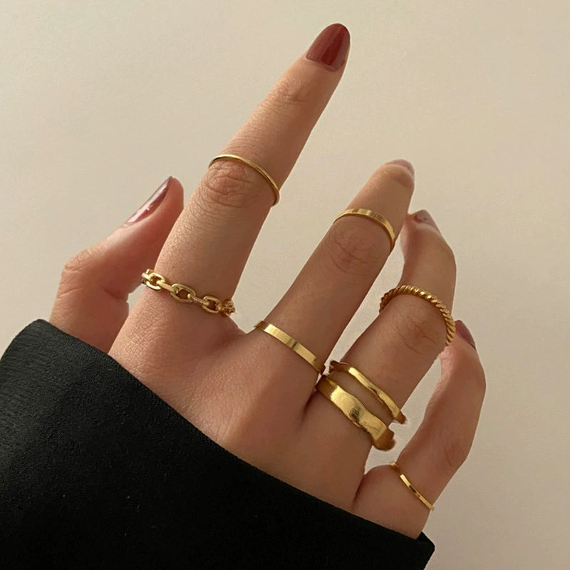 Maryanne Retro Stackable Ring Set - Style 1 [RPALUO9R]