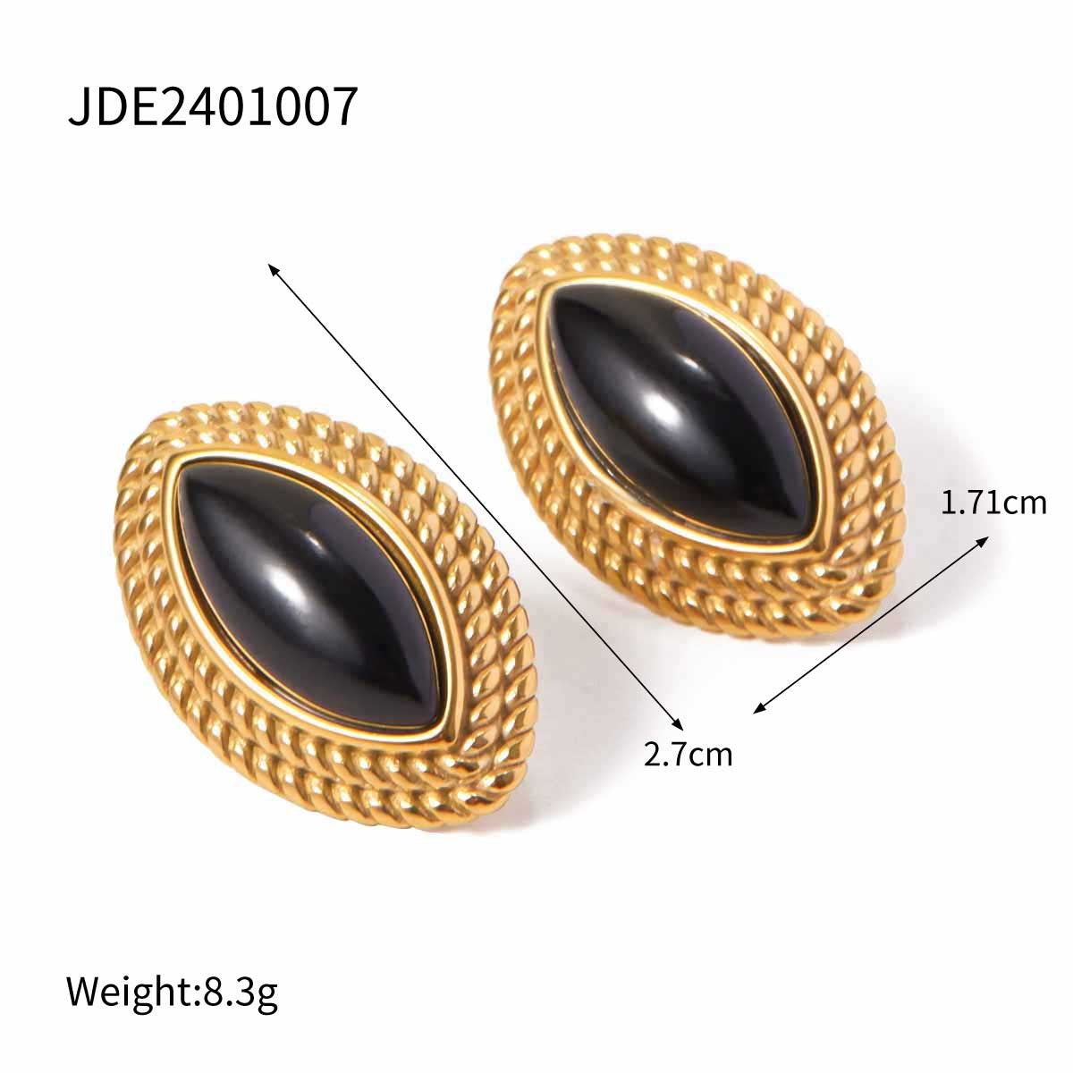 Andy Black Agate Earrings - JDE2401007 [BCI366LO]