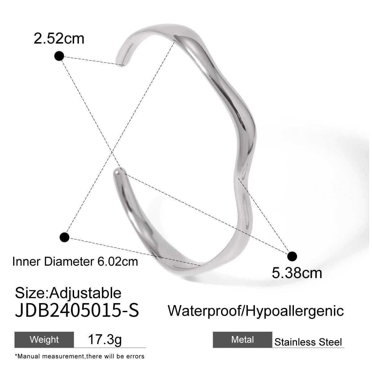 Kymani Corrugated Open Bracelet - Silver Tone [R8QZIFP2]