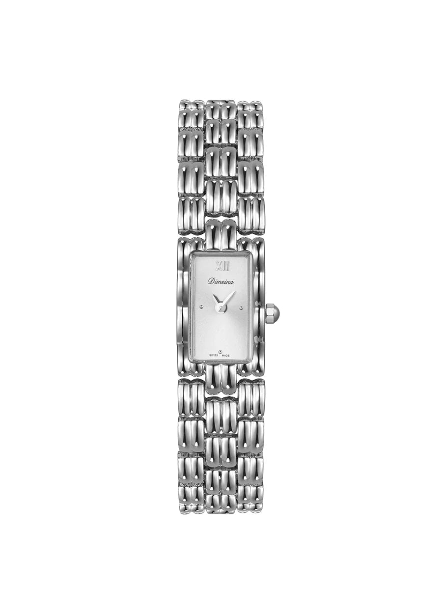 Arika Vintage Square Bracelet Watch - Silver White Face