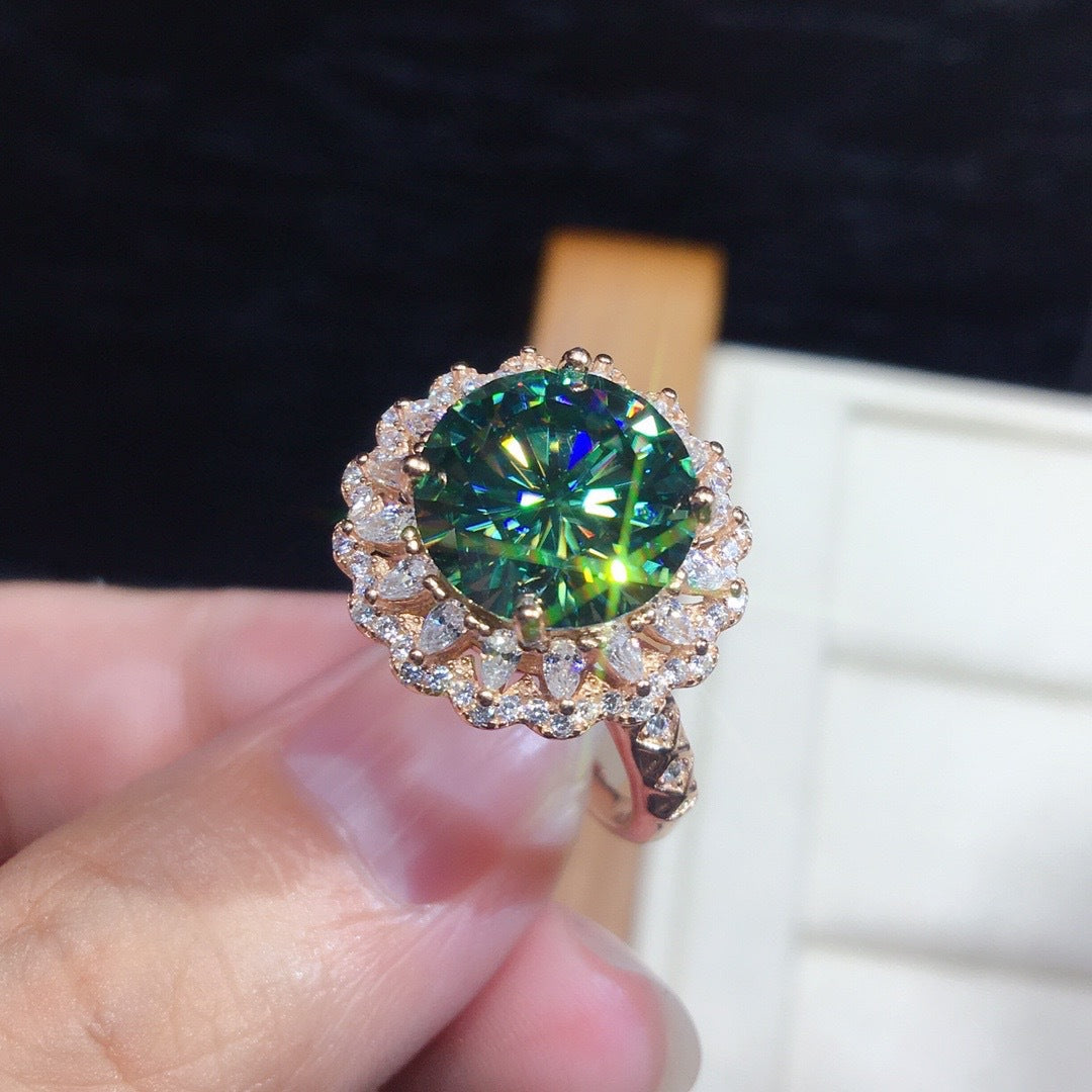Anahi Ocean Blue Open Ring - Rose Gold Tone, 3 Carat Equivalent [3I0029LU]