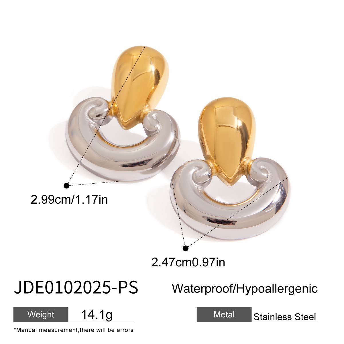 Dillon Geometric Hoop Earrings - JDE0102025-PS [SS089K0J]