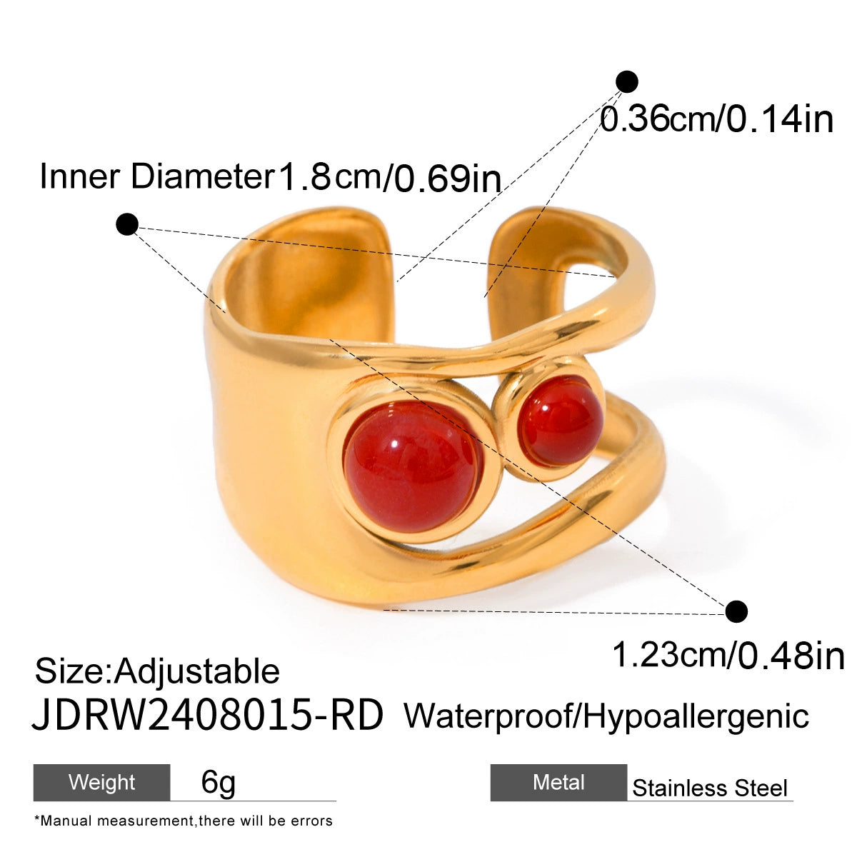 Alysson Red Agate Heart Jewelry Set - JDRW2408015-RD [0DT86LX8]