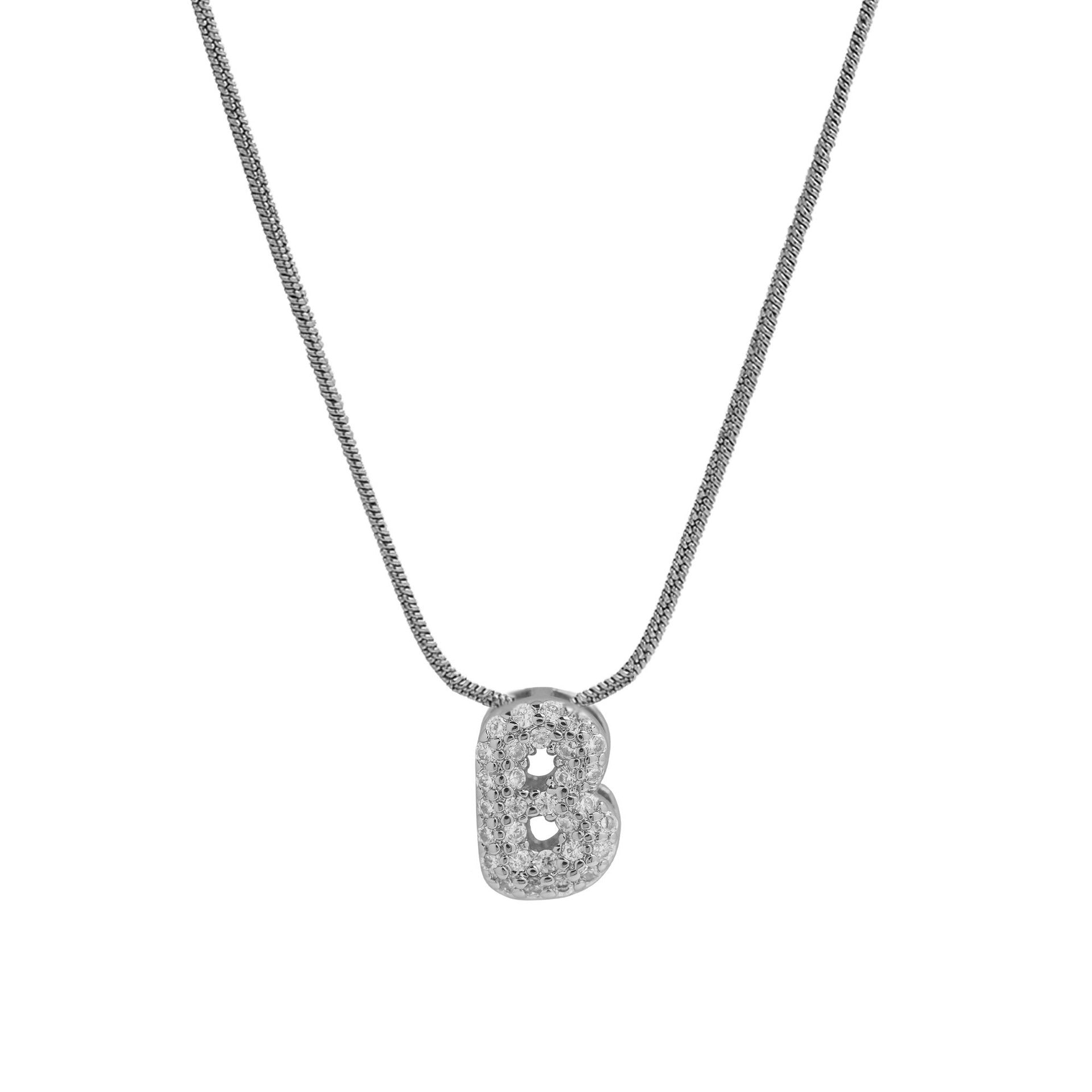 Deborah Initial Snake Necklace - Silver-tone B Initial [7TQ3DL6I]