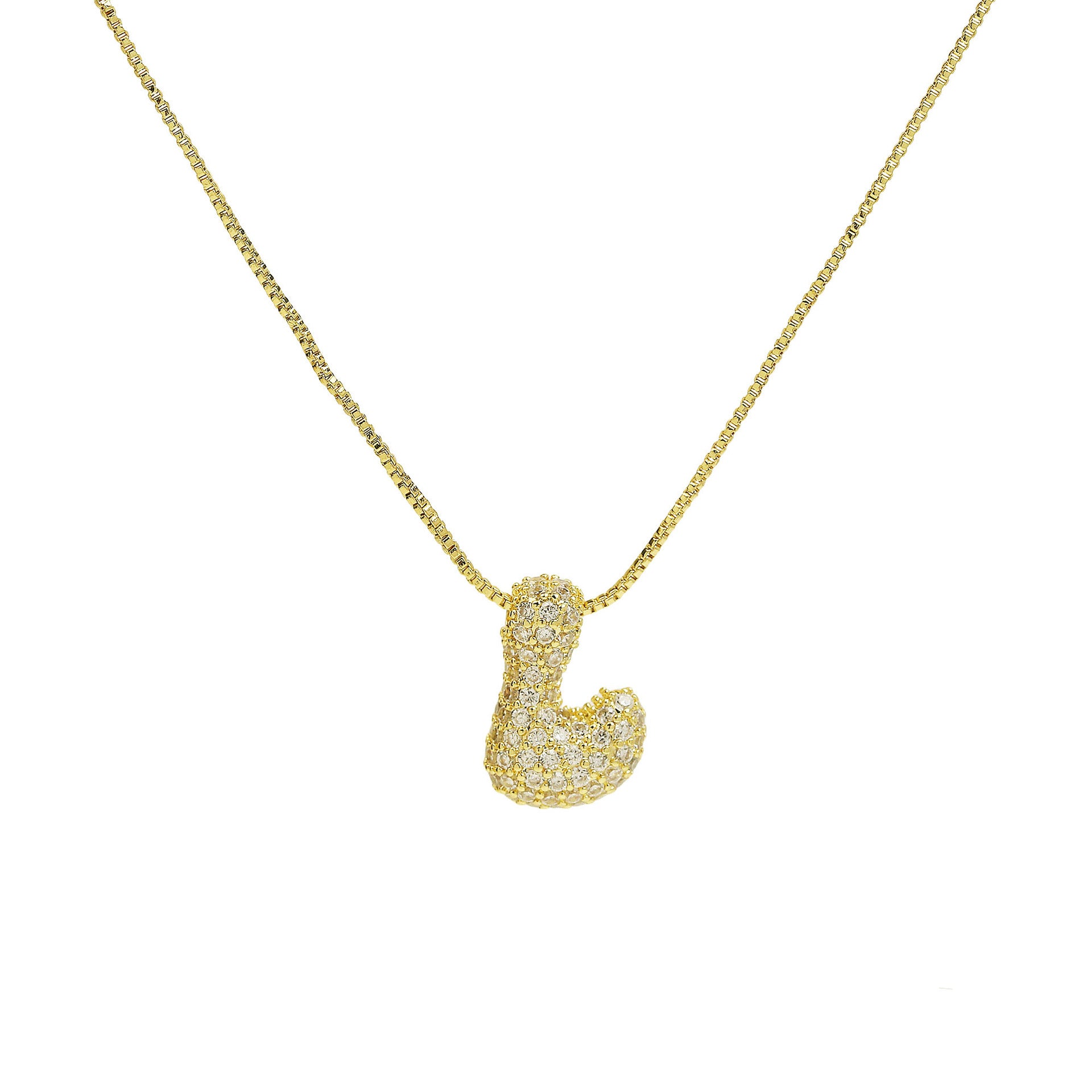 Francis Bubble Initial Necklace - Gold Necklace L [KY5G2AQE]